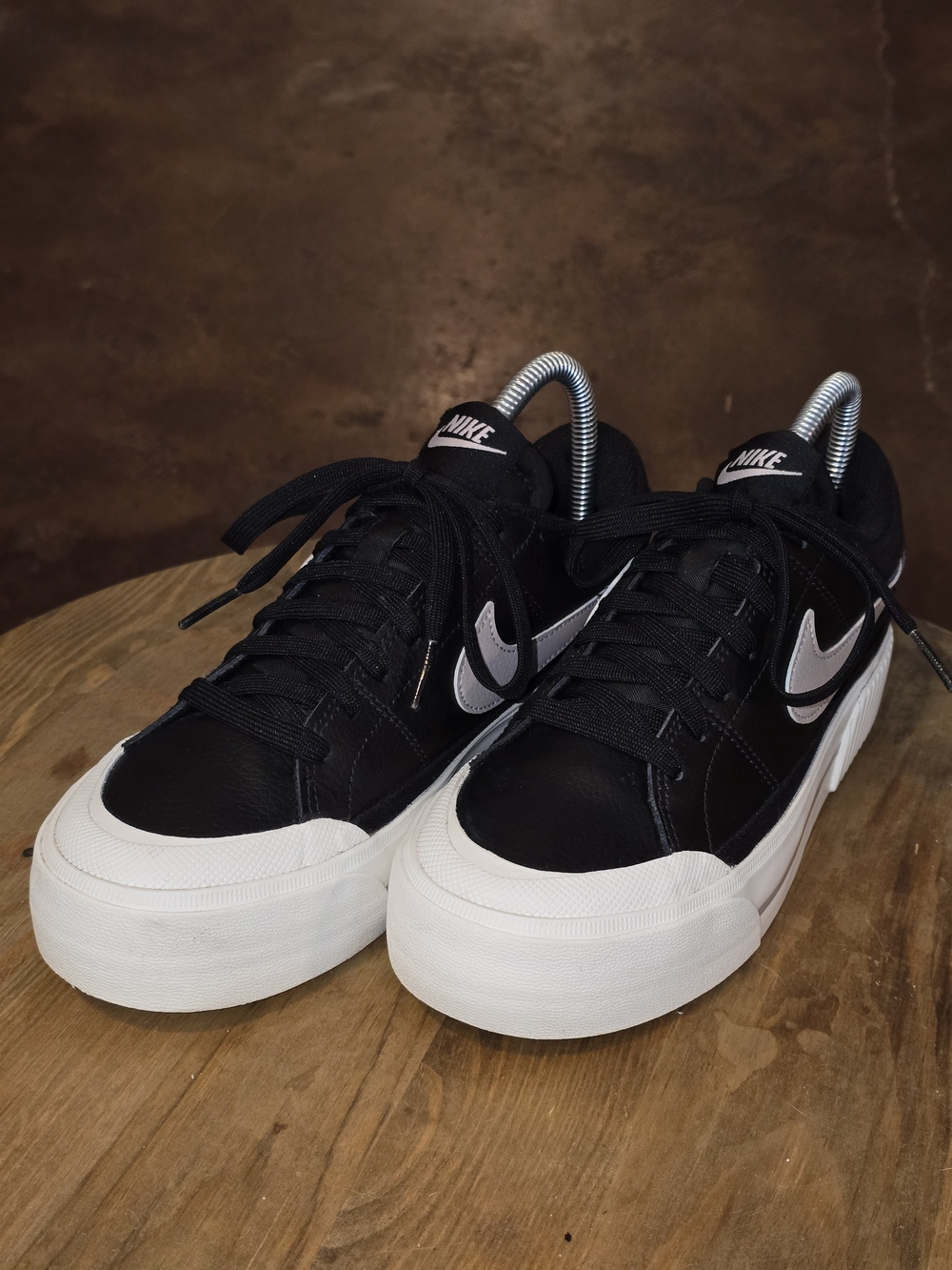 Nike Court Legacy Lift Platform Sneakers Black Sail Women's 6.5